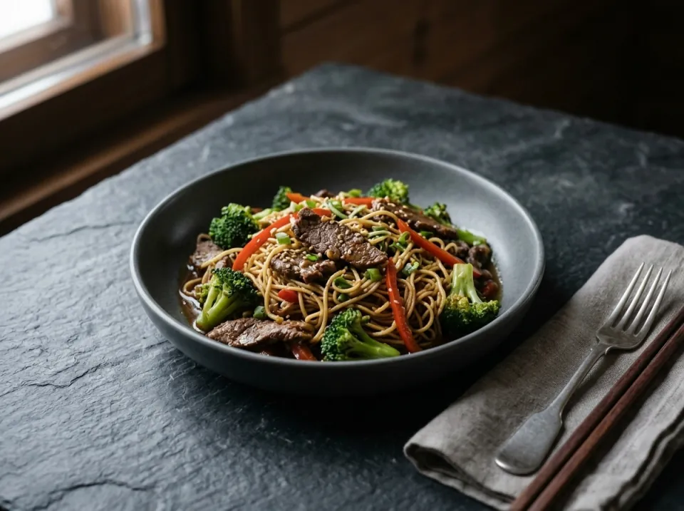 Reindeer Stir-Fry with Noodles