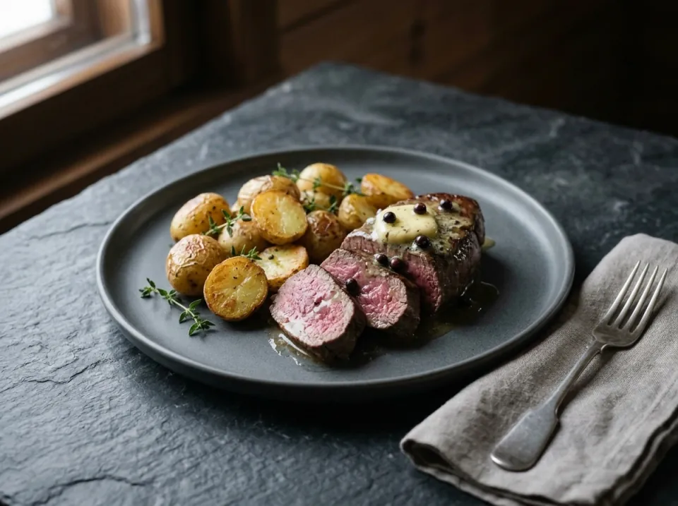 Reindeer Tenderloin with Juniper Butter