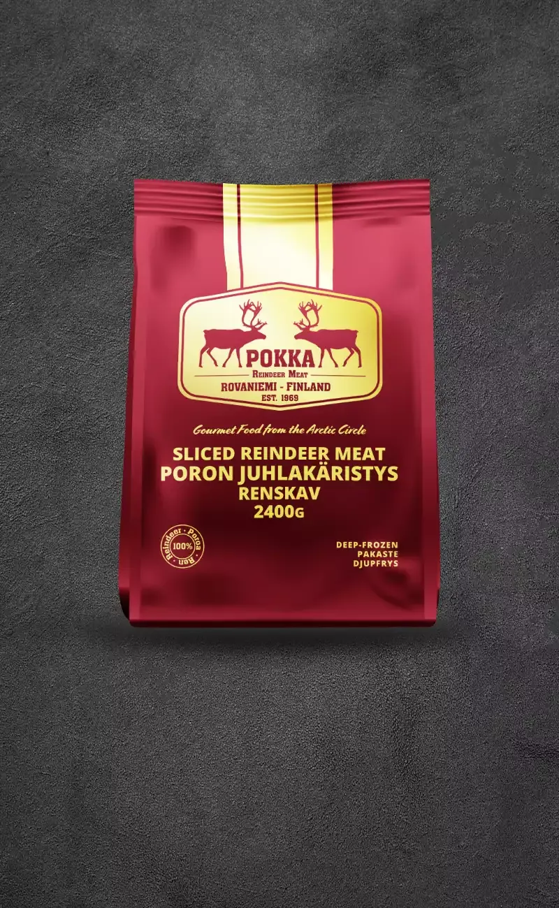 Sliced reindeer meat