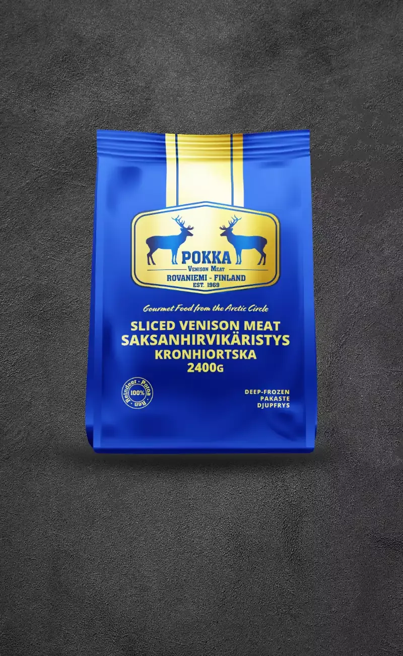 Sliced venison meat